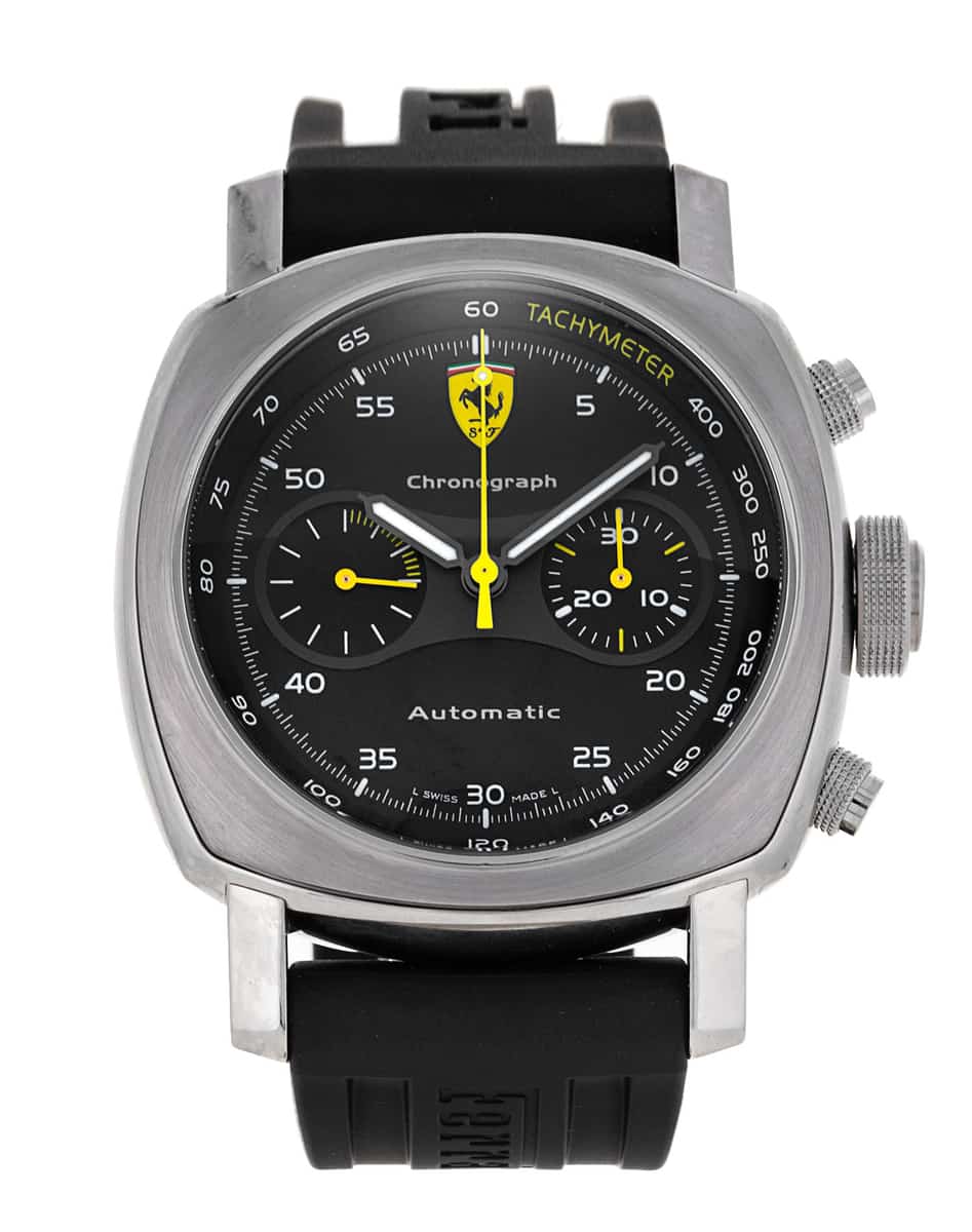 Panerai Ferrari FER00008 Black Baton Dial Rubber Strap